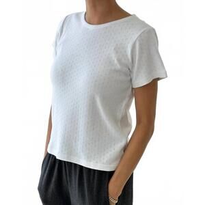 NEW LE BON SHOPPE pointelle babe tee in icy grey